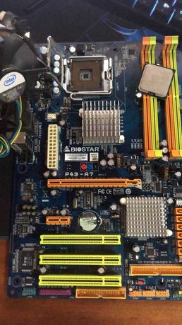 Материнская плата BioStar P-43 A7 + Процессор Intel Core 2 duo