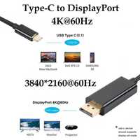 Адаптер Кабель Type-C (Thunderbolt 3) to DisplayPort DP 4K HDTV 1.8m