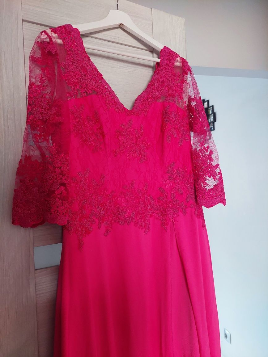 Różowa długa sukienka rozmiar 44