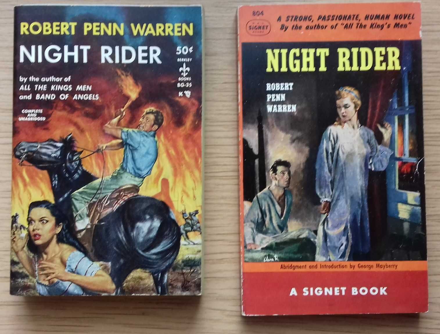 Robert Penn Warren: powieści w oryginale,  Night rider i in.
