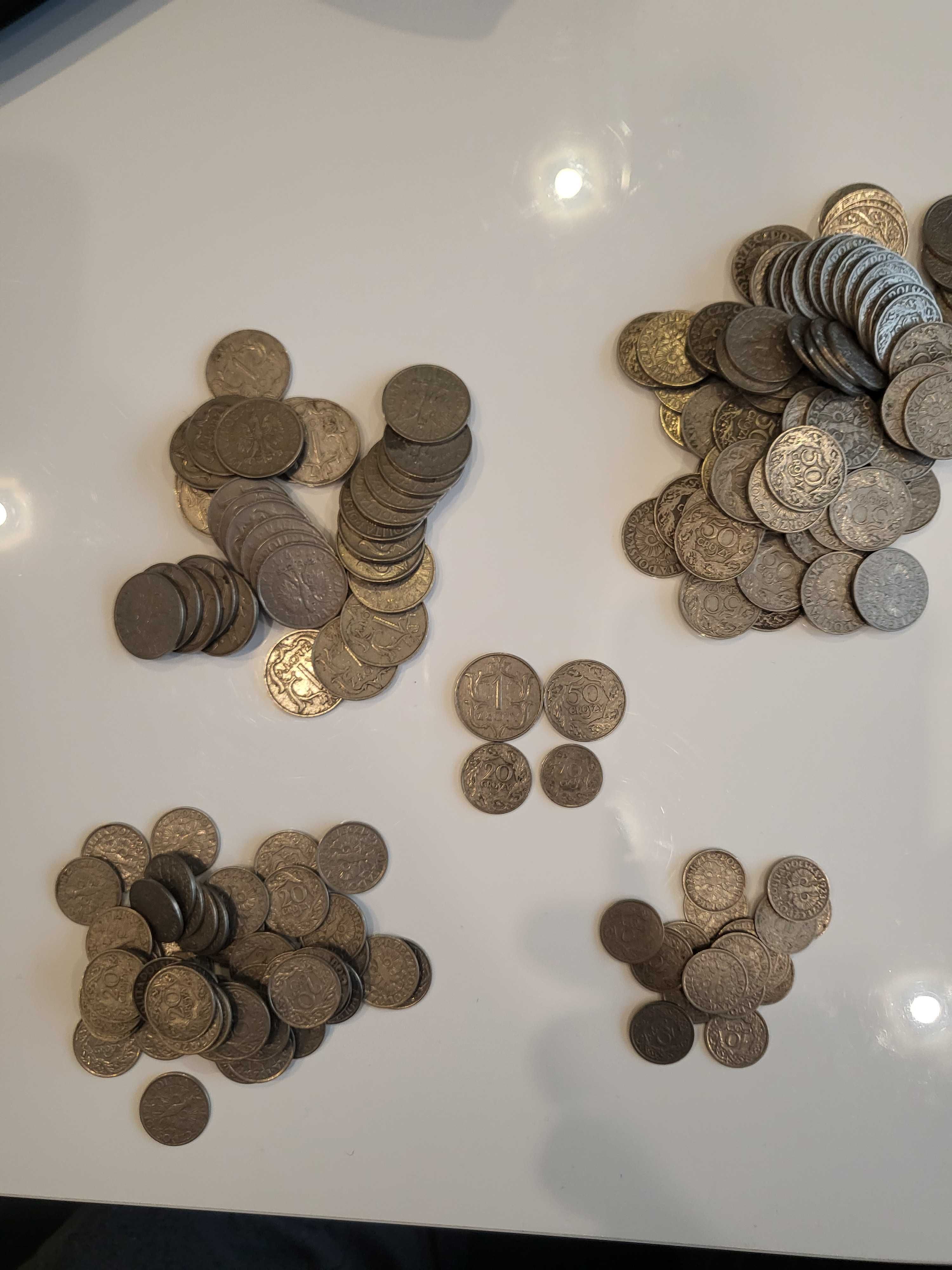 monety przedwojenne 190 sztuk ,1 zł ,50 gr, 20 gr, 10,gr