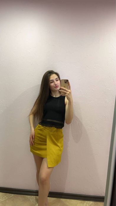 Юбка денская желтая