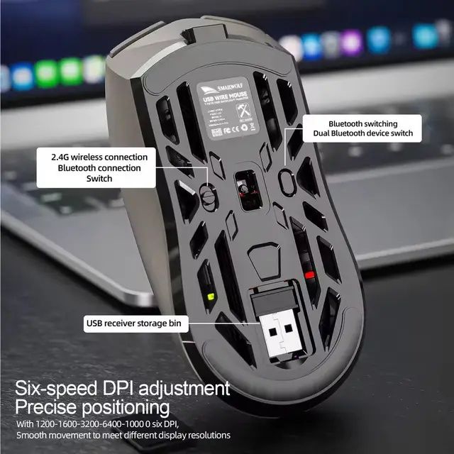 Ігрова безпровідна мишка для геймерів  SMAILWOLF RS8 10000 dpi