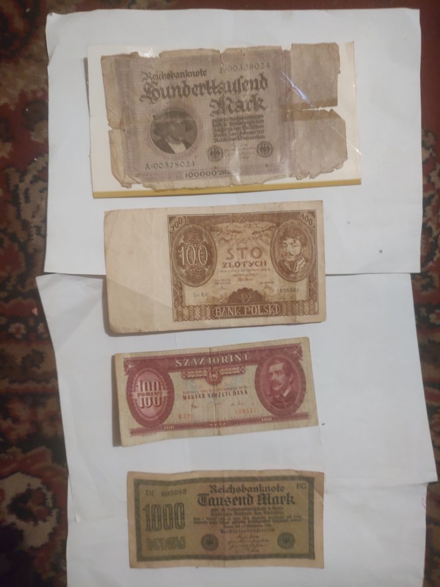 Zestaw banknotów z lat 1930