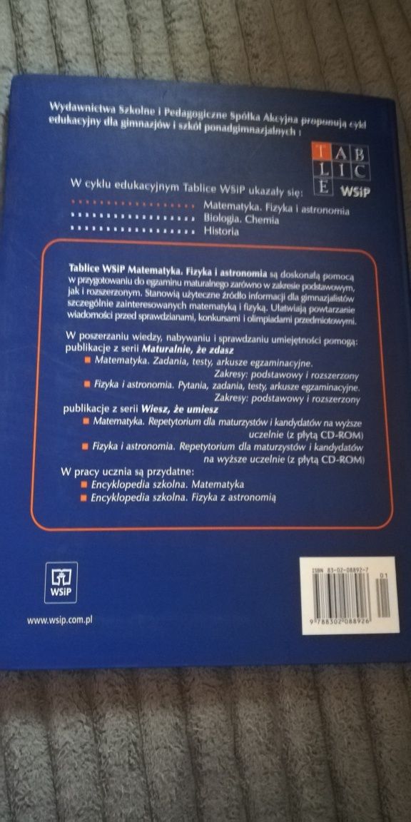 Tablice matematyka fizyka i astronomia