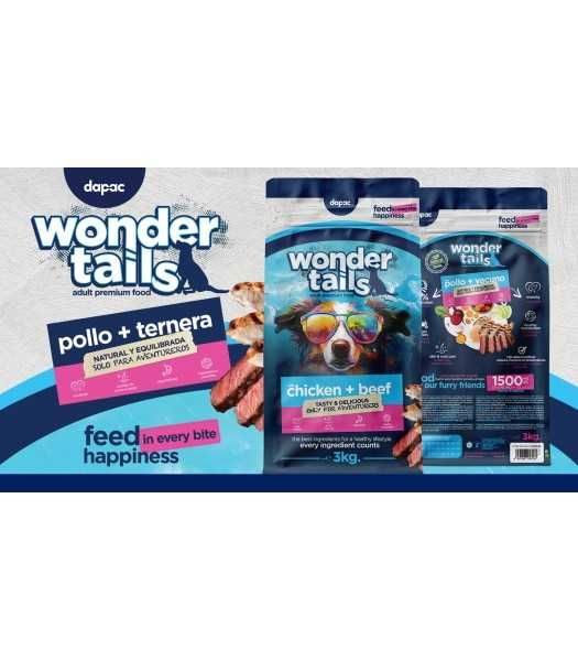 Ração Wonder Tails para cão adulto 14 kg – Alimento completo