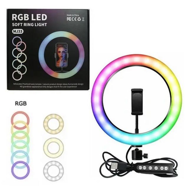 Кільцева лампа Лампа для візажиста RGB лампа з тримачем + штатив