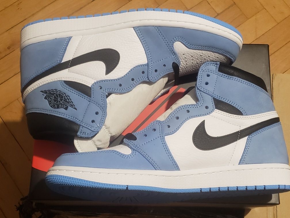 Oryginalne Nike AJ1 High Retro University Blue 43 9.5 DSWT