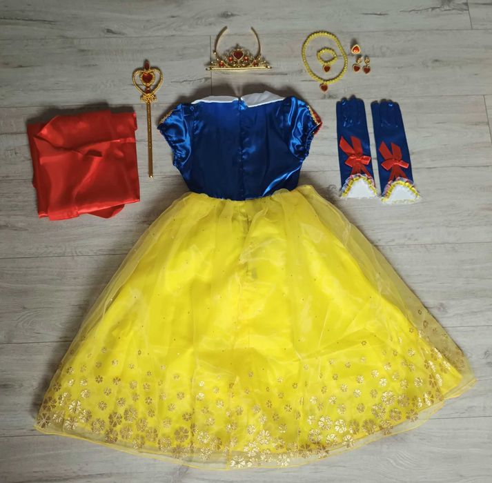 Zestaw XXL! Nowy strój Królewna Śnieżka + akcesoria! r. 116 przebranie