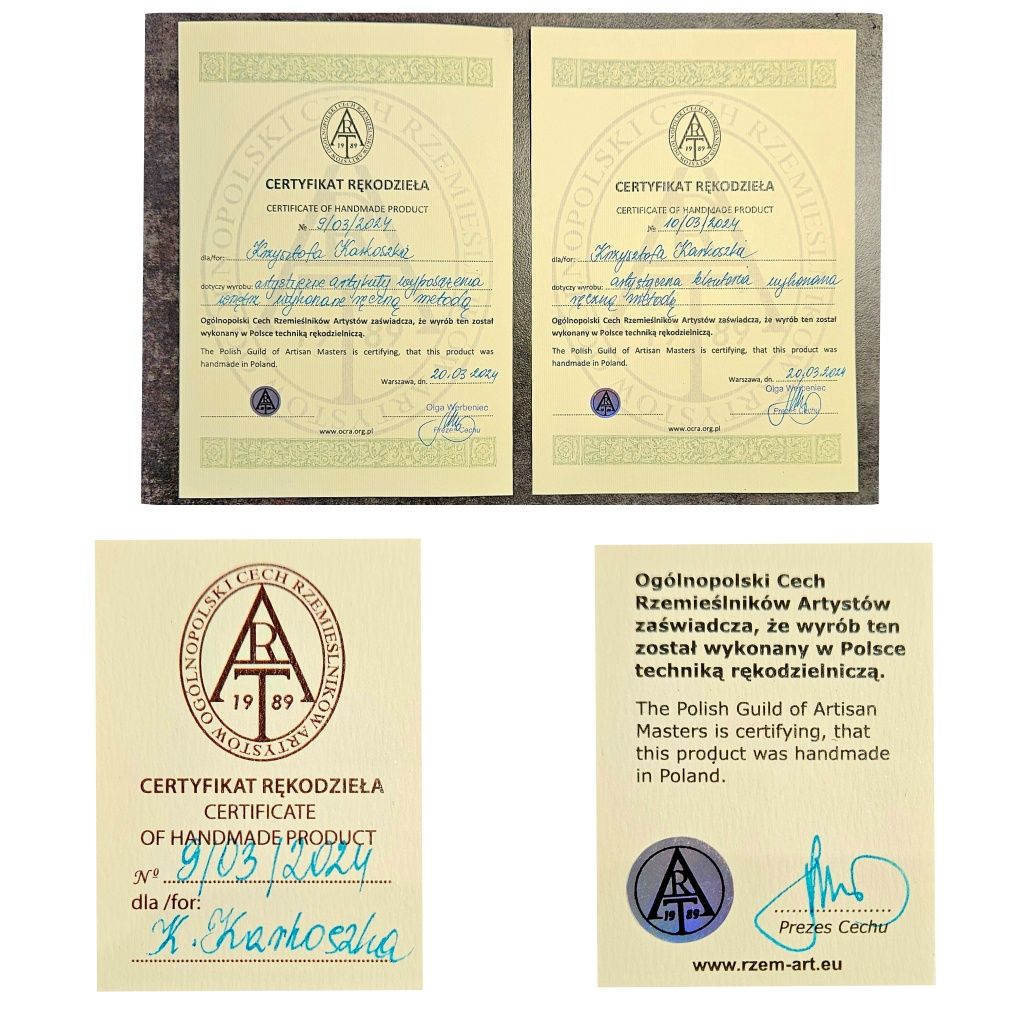 Zawieszka, wisiorek, koral w miedzi. Rękodzieło, hand made