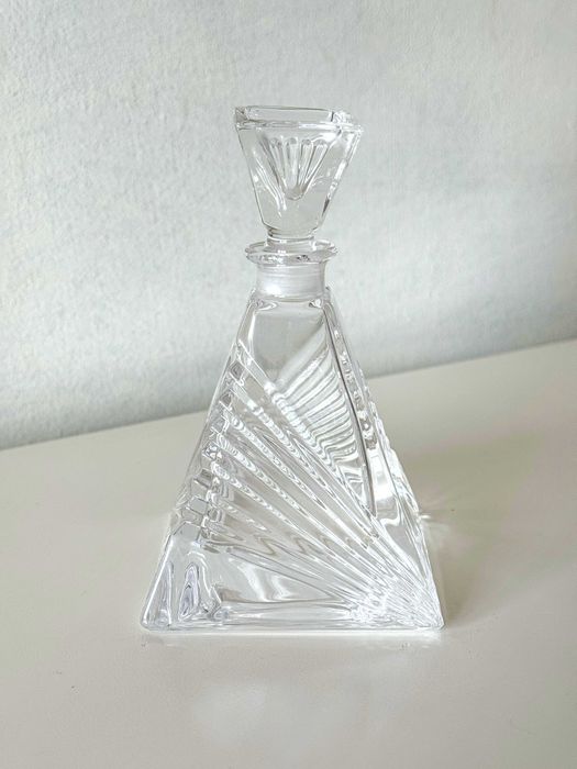 Trójkątna Karafka/Butelka na Perfumy, Włochy Bari Crystal Art Deco