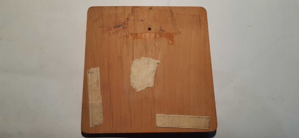 stary drewniany obrazek podstawka na ścianę prl, motyw góralski