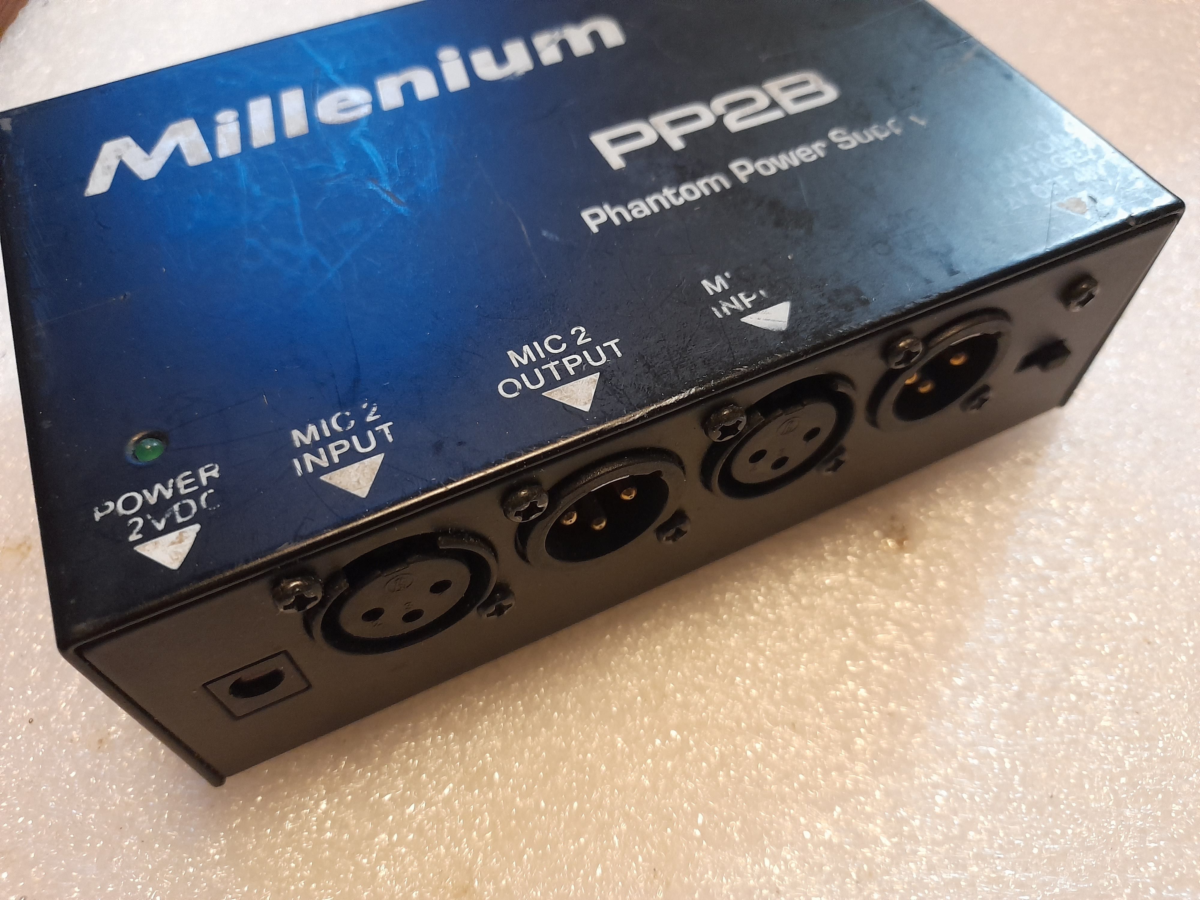 Podwójny zasilacz 12V 48V XLR Millenium PP2B Phantom Power Supply