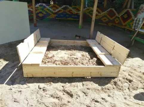 Пісочниці. Автобус. Паравоз. Будиночки. Вироби на дитячі майданчики