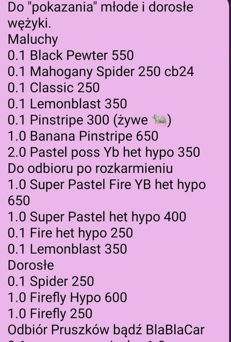 Zbożowe" węże kolorowe