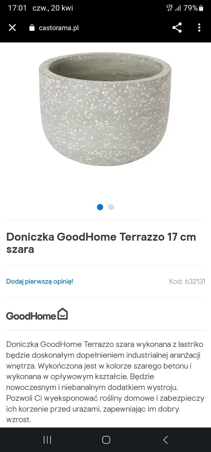 Donica doniczka beton lastryk lastriko goodhome Terrazzo 17cm kolekcja