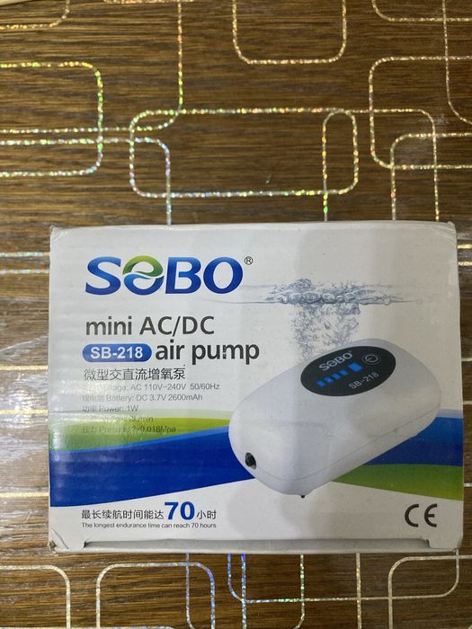 Компрессор автономный на аккумуляторе для аквариума и рыбалки