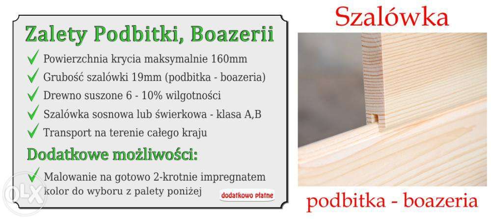 Deska elewacyjna Podbitka Boazeria Szalówka - 20mm sosna