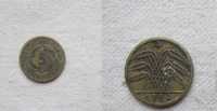 Монета 5 пфеннигов, Германия, DEUTSCHES REICH, 1924