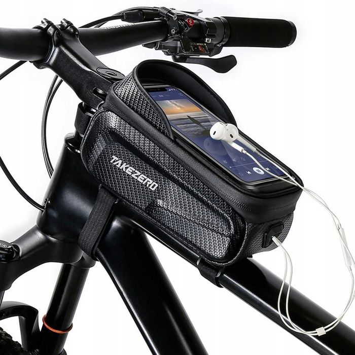 Sakwa rowerowa przednia na ramę uchwyt na telefon do 6,8 cala poj 1,5L