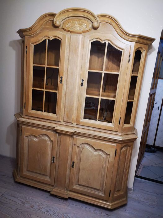 Komoda szafa witryna podswietlana kredens dąb rustykalny