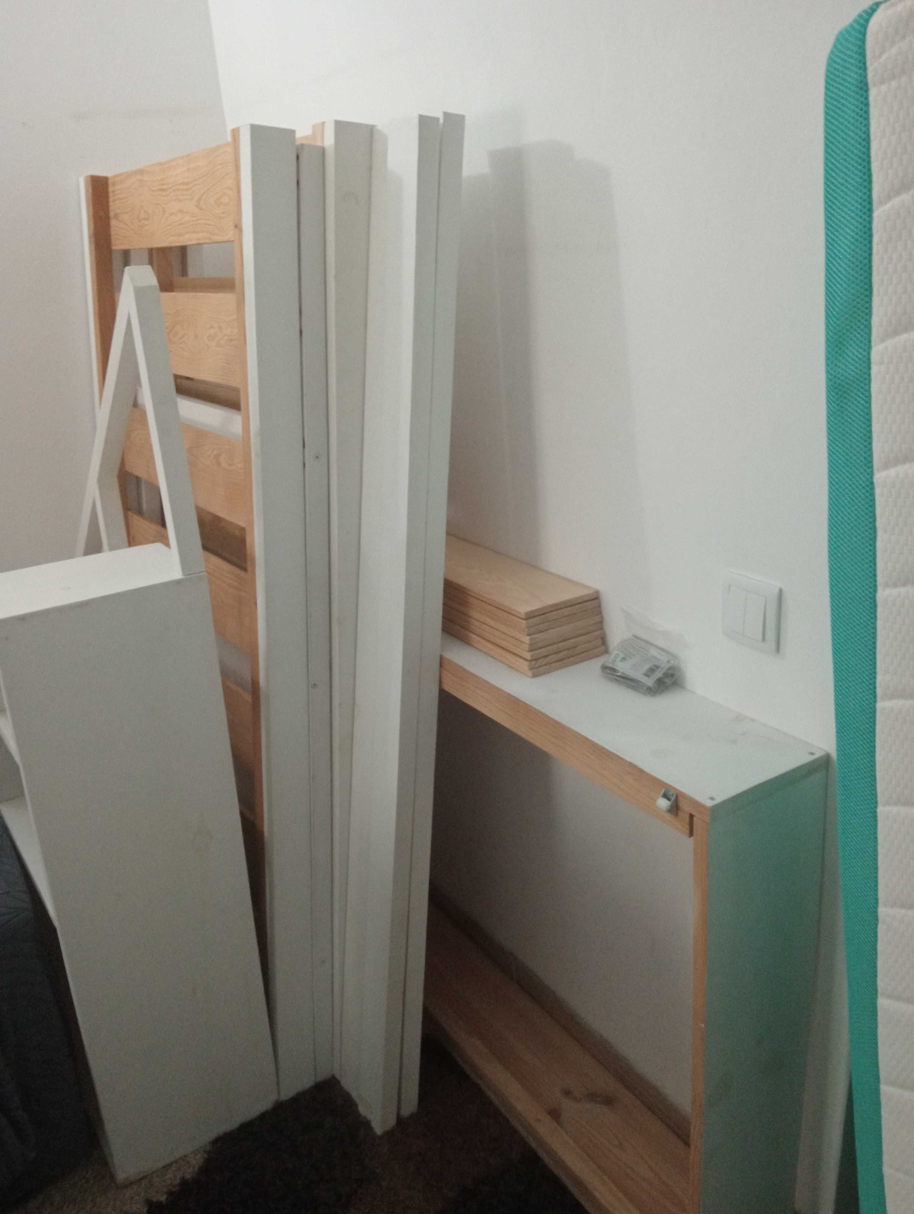 Cama Beliche Tripla Infantil – Estrado + 1 Colchão | Já Desmontada