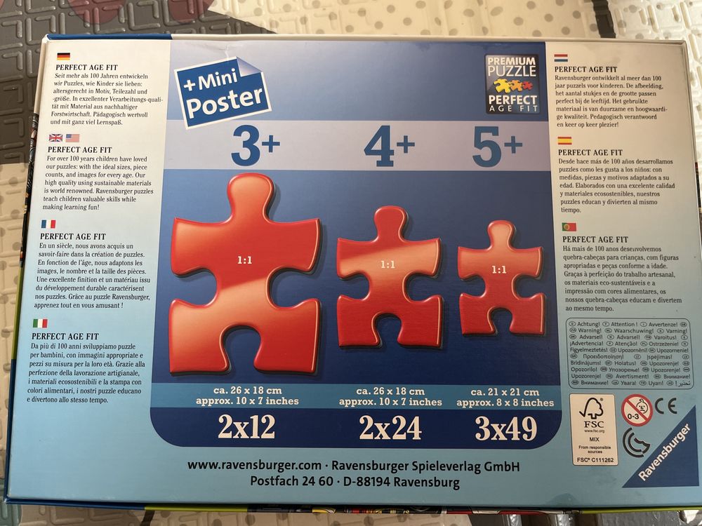 Zestaw 2 x puzzle auta chłopiec 5+
