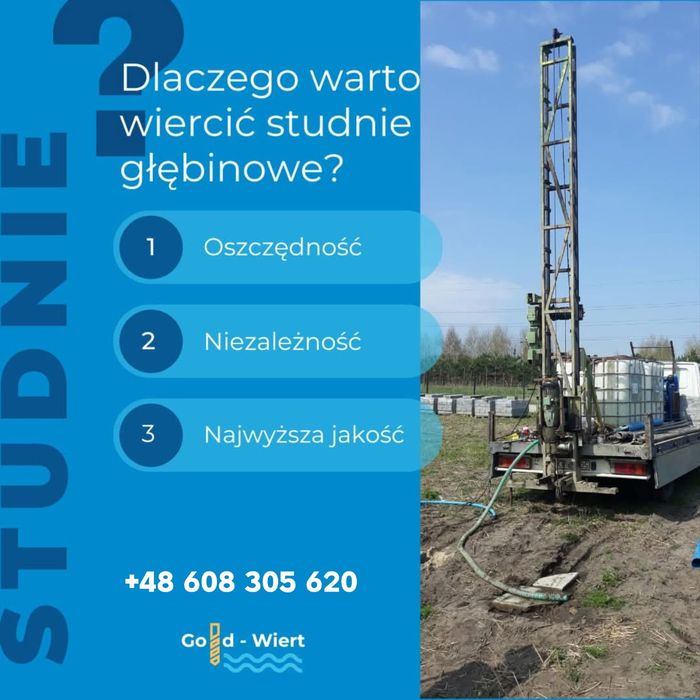 Studnie głębinowe, wiercenie studni, serwis studni, odwiert