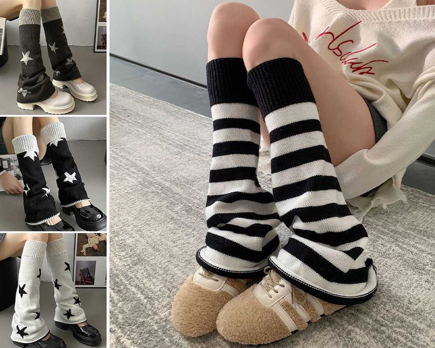 Гетри кльош однотонні широкі гольфи на ноги клеш білі трендові гетри