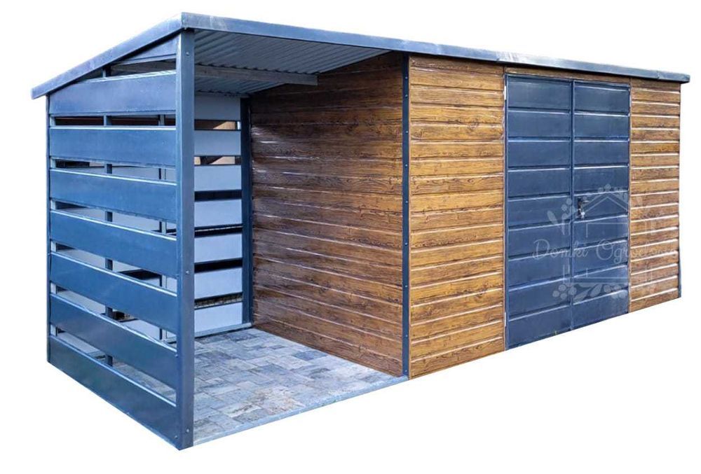 Schowek Domek ogrodowy 4x2 Wiata 1,5m Drewnopodobny ID554