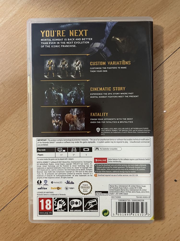 Gra Mortal kombat 11 Nintendo switch mk11 KOD