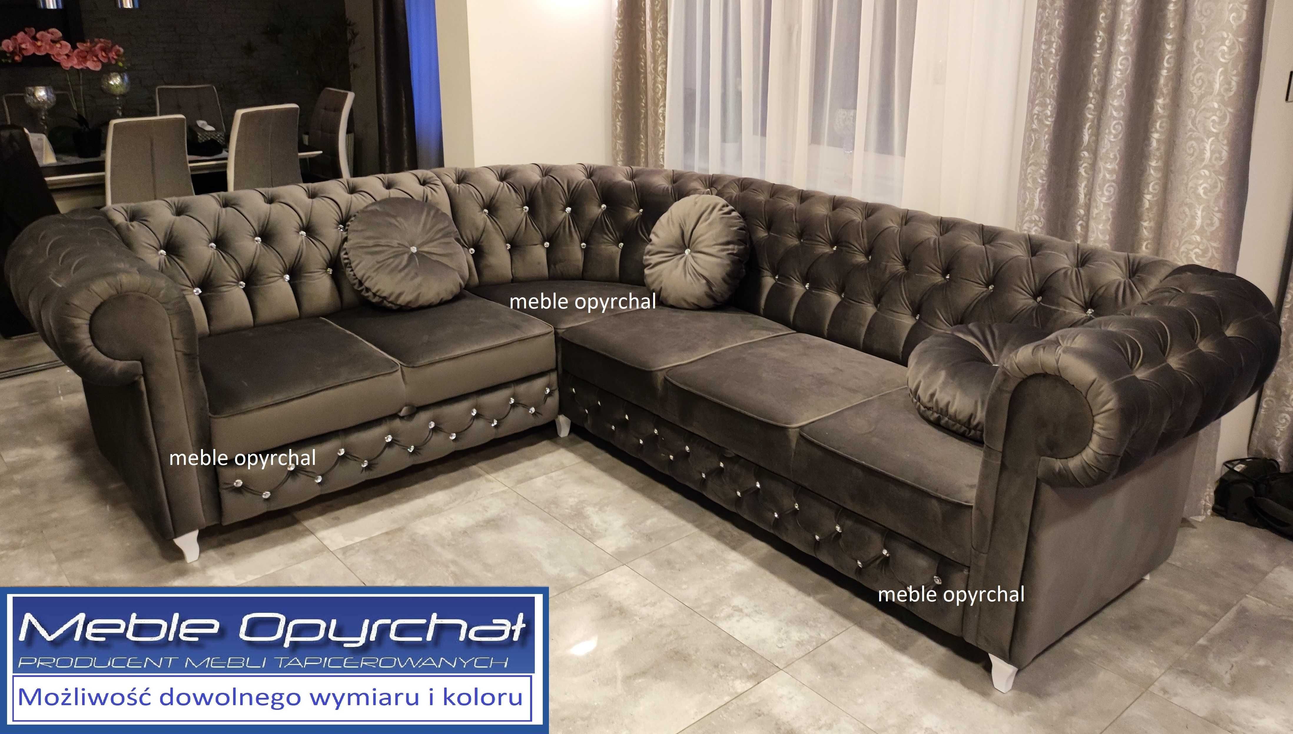 PRODUCENT Naroznik chesterfield glamour kryształki NR.419