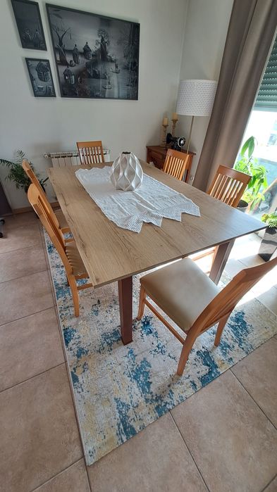 Cadeiras Madeira Faia e Napa Bege 6un