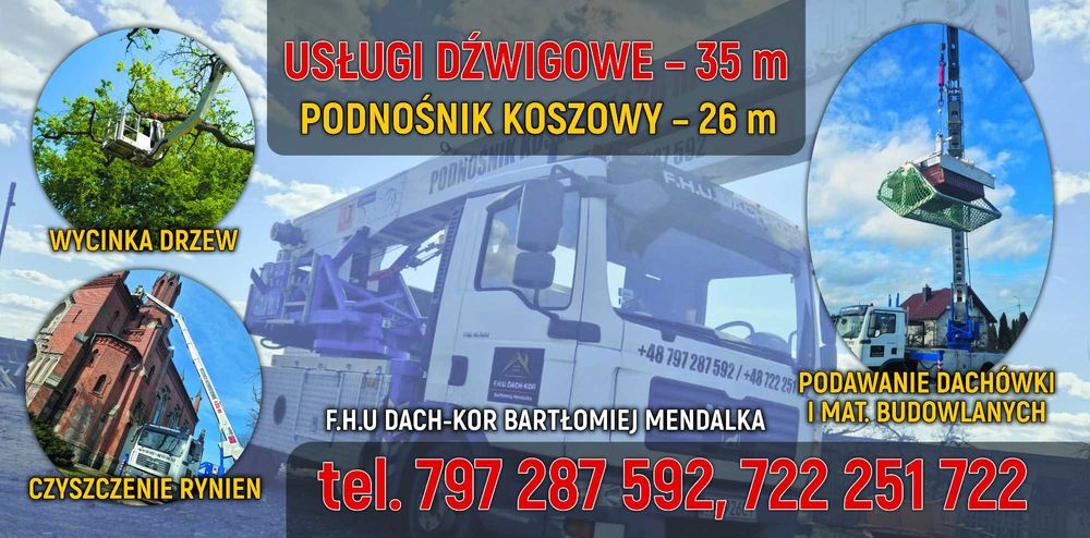 Podnośnik koszowy, Usługi dźwigowe