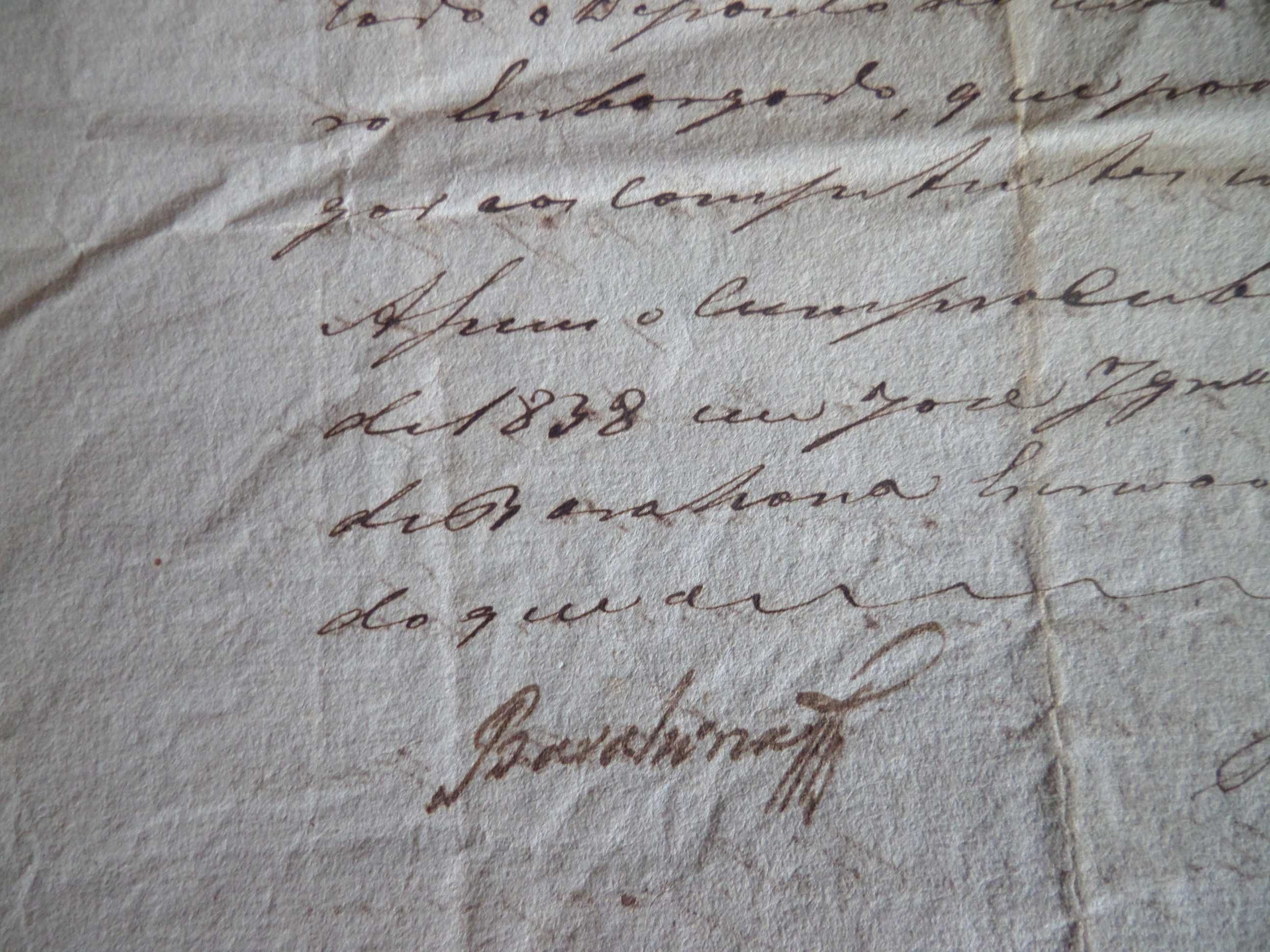 Documento Manuscrito, Ano 1838
