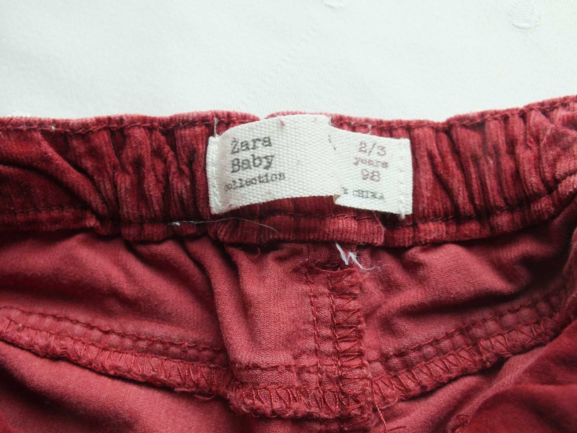 Spodnie sztruksy Zara roz. 98