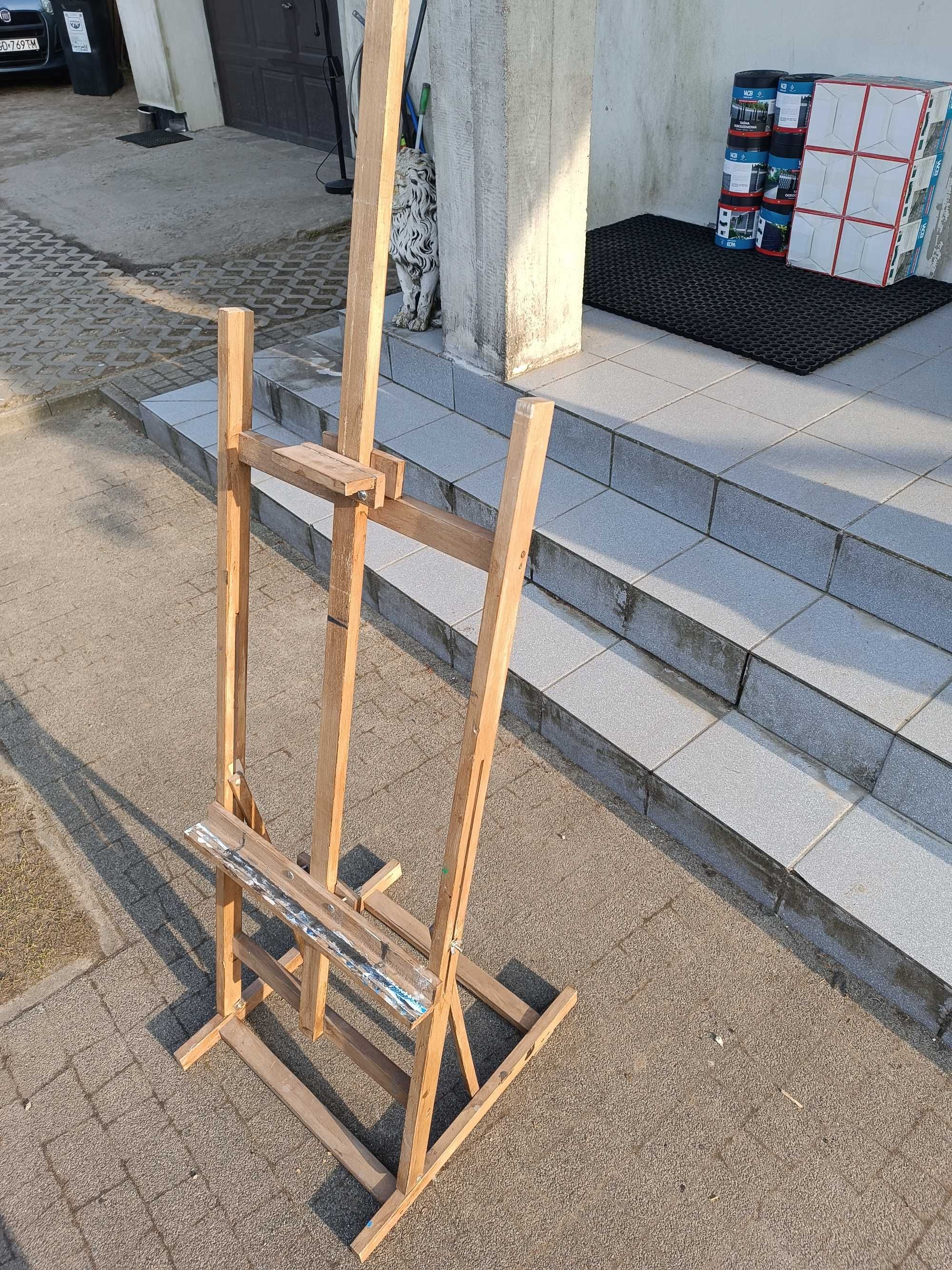 sztaluga malarska składana drewniana podłogowa studyjna