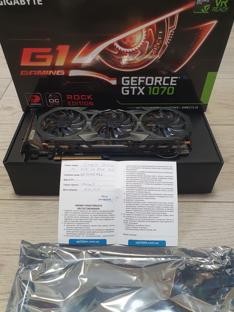 Видеокарта GigaByte GeForce GTX 1070 (GV -N1070G1 ROCK-8GD)