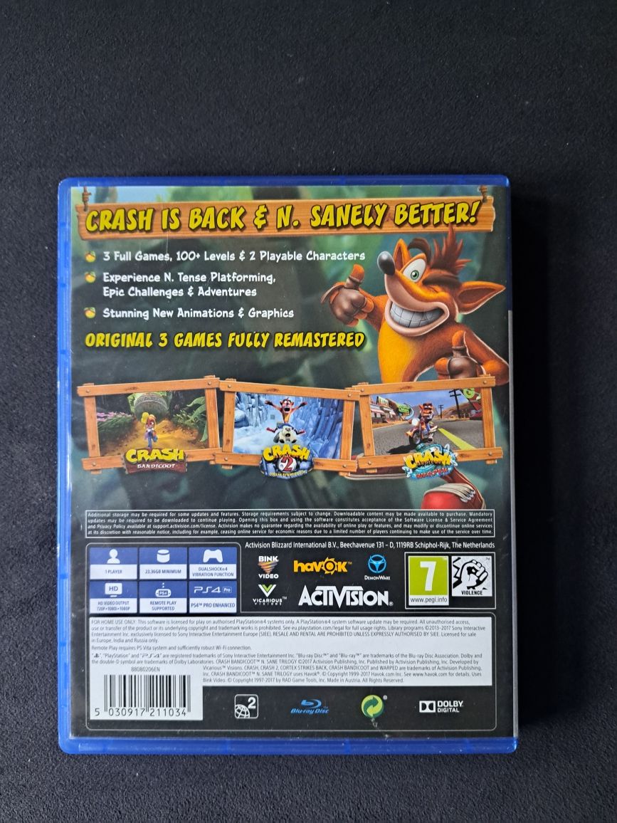 Crash Bandicoot N Sane Trilogy Ps4