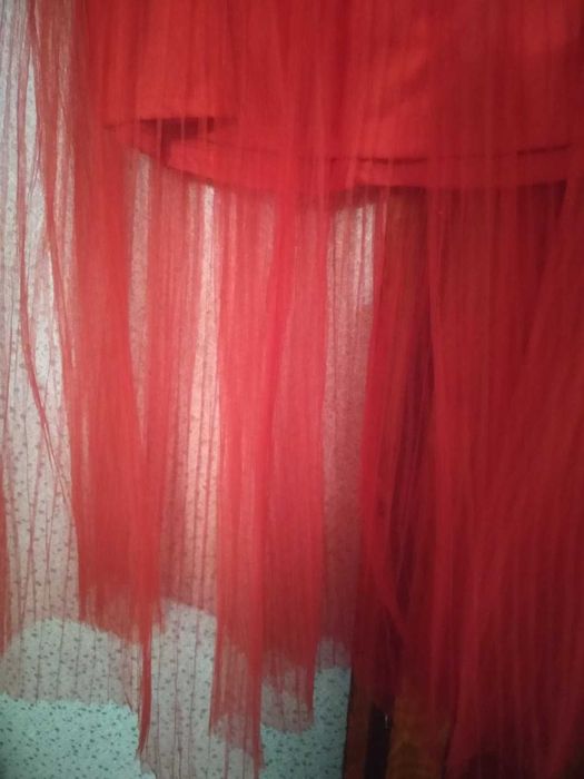 Юбка фатиновая,красная,плиссированная