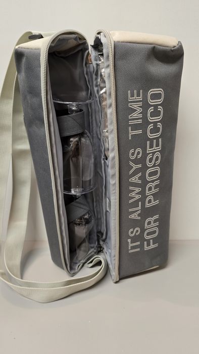 Zestaw piknikowy  torba na szampana z 2 kieliszkami