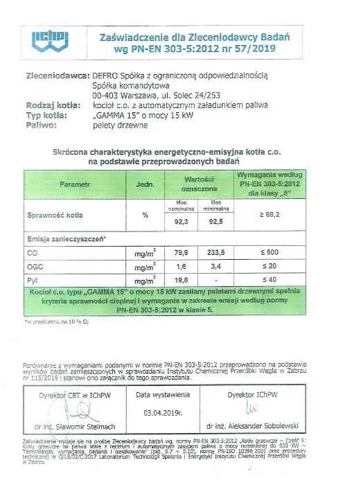 Piec kocioł Defro Gamma 15kw