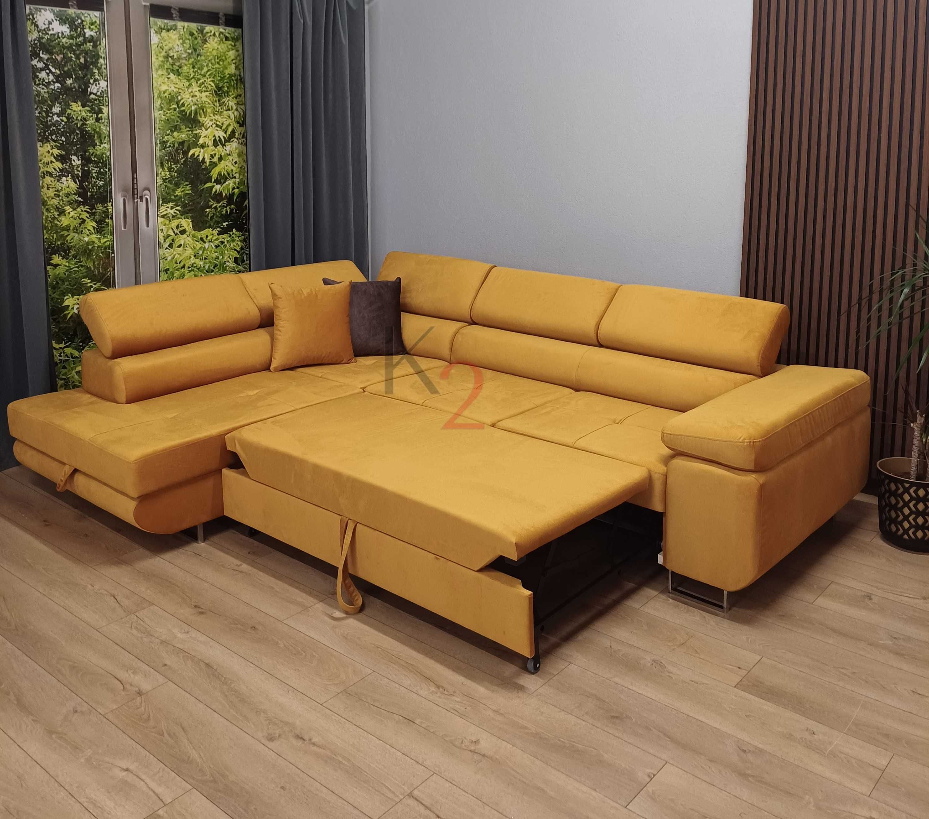 Narożnik ARTEON  POD WYMIAR Kanapa Sofa Rogówka Do Salonu USB Łóżko
