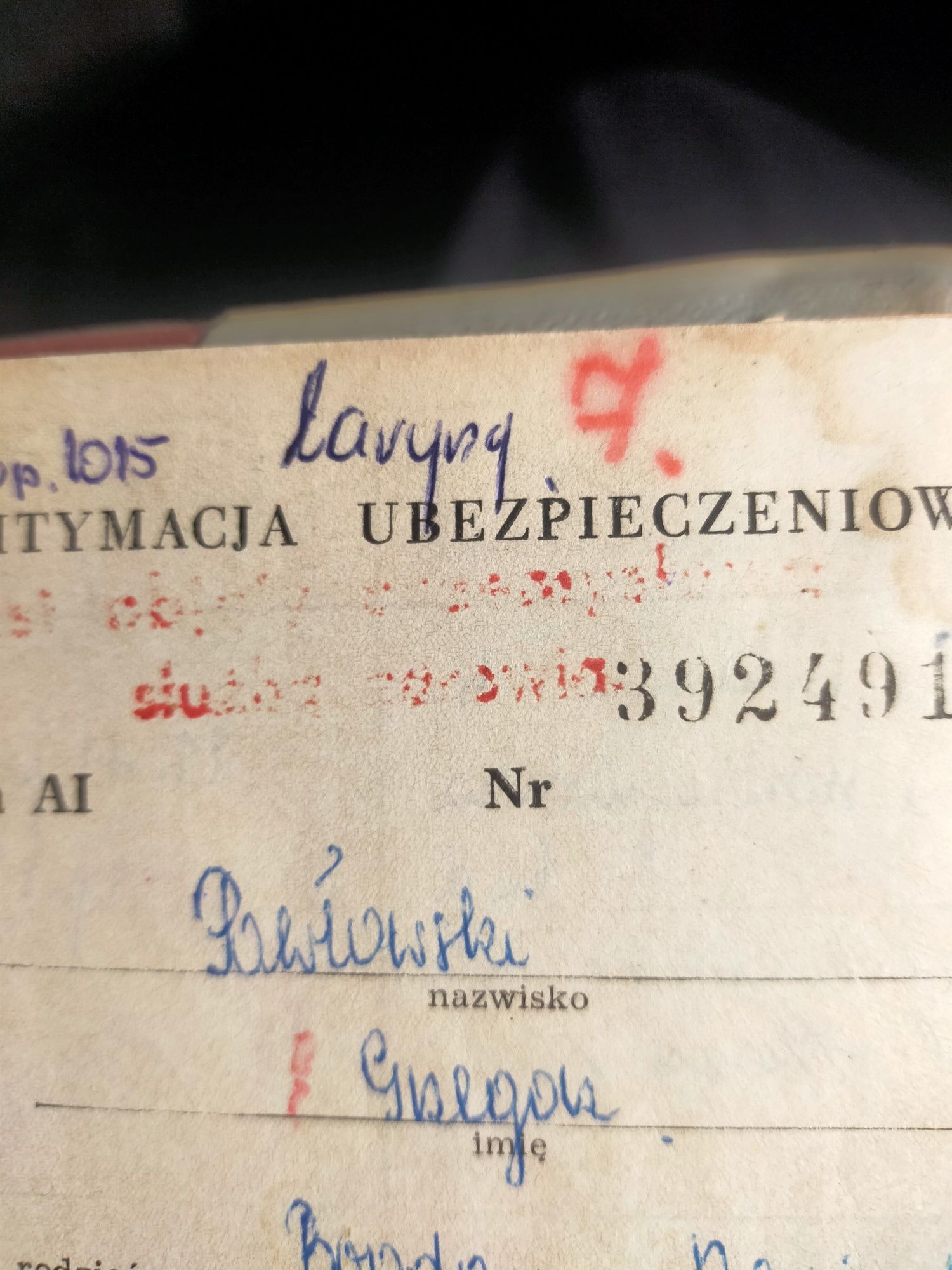 Stare dokumenty PRL vintage retro