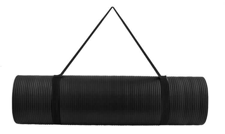 Mata fitness do ćwiczeń gruba czarna 181 x 61,5 x 1cm