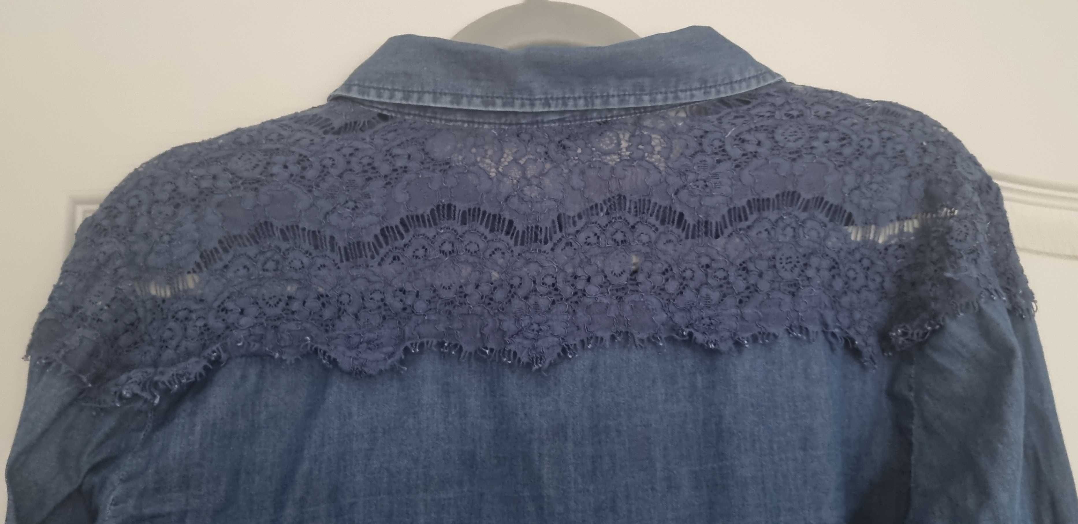 Tally Weijl koszula 42 z koronką niebieska/jeans