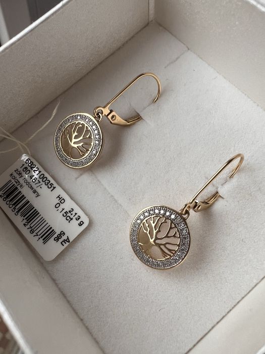 Idealne na prezent – złote kolczyki z diamentami 0,15 ct + certyfikat