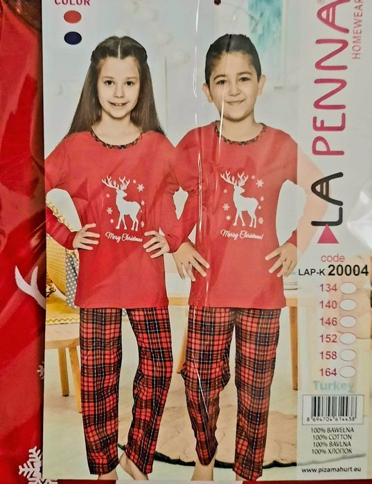 Piżama dla dziewczynki z motywem świątecznym