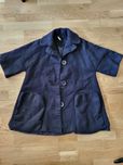 Vintage wełniany płaszcz narzutka wełna 100% M L XL ciepła zima jesień