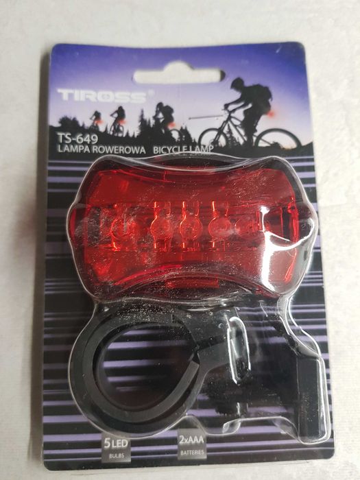 Lampa rowerowa tylna 5 led TIROSS TS-649